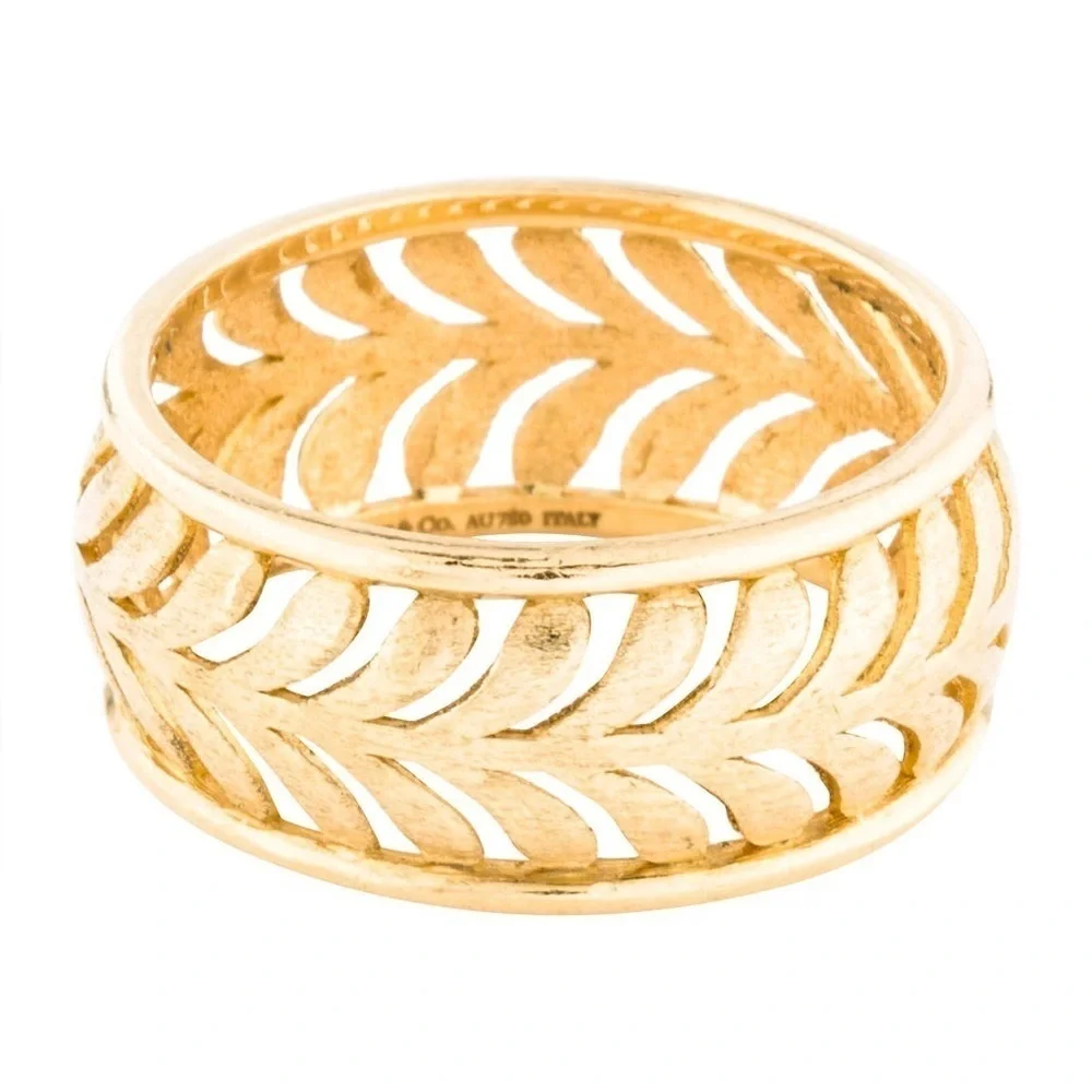 Vintage Tiffany & Co. 18K Villa Paloma Palm Ring - Picture 3 of 16